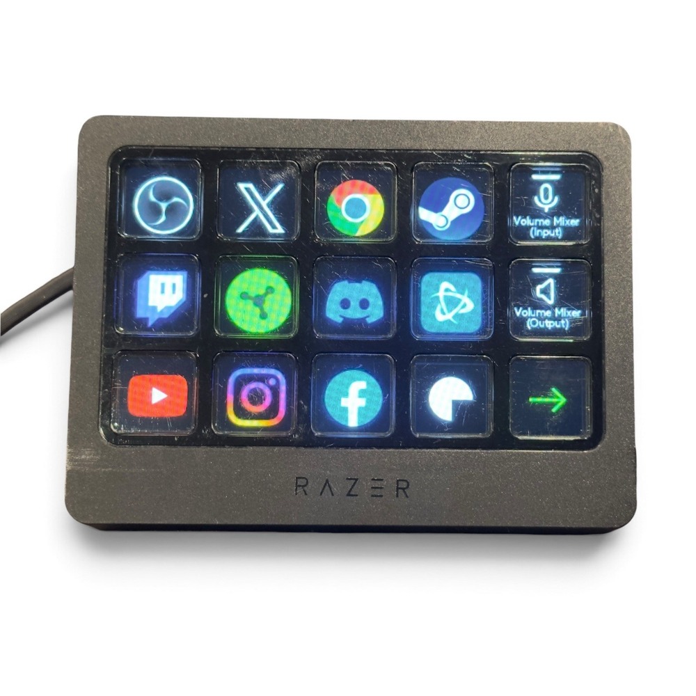 Razer Stream Controller X 15 LCD Button Deck Key Pad RZ20-0479 w/ Magnetic Stand